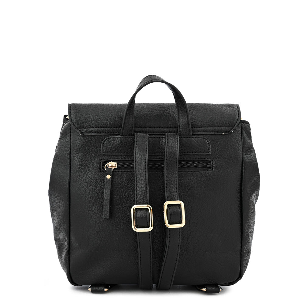 Mochila con tapa zahara mediana negro