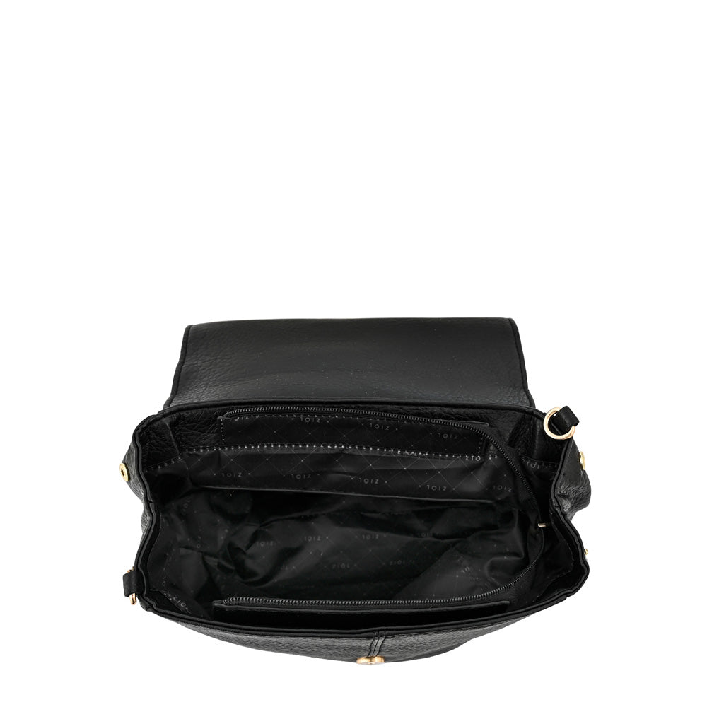 Mochila con tapa zahara mediana negro
