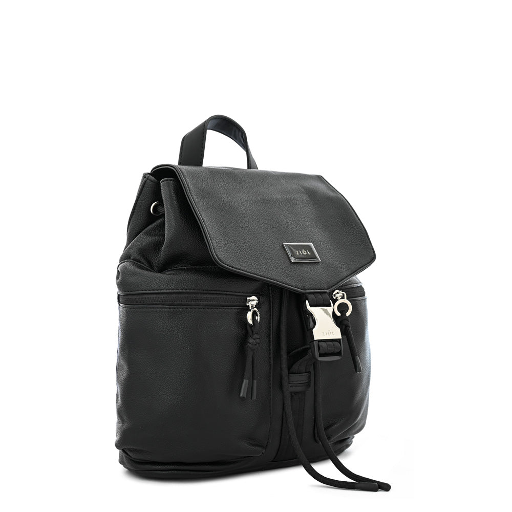 Mochila con tapa elvas mediana negro especial