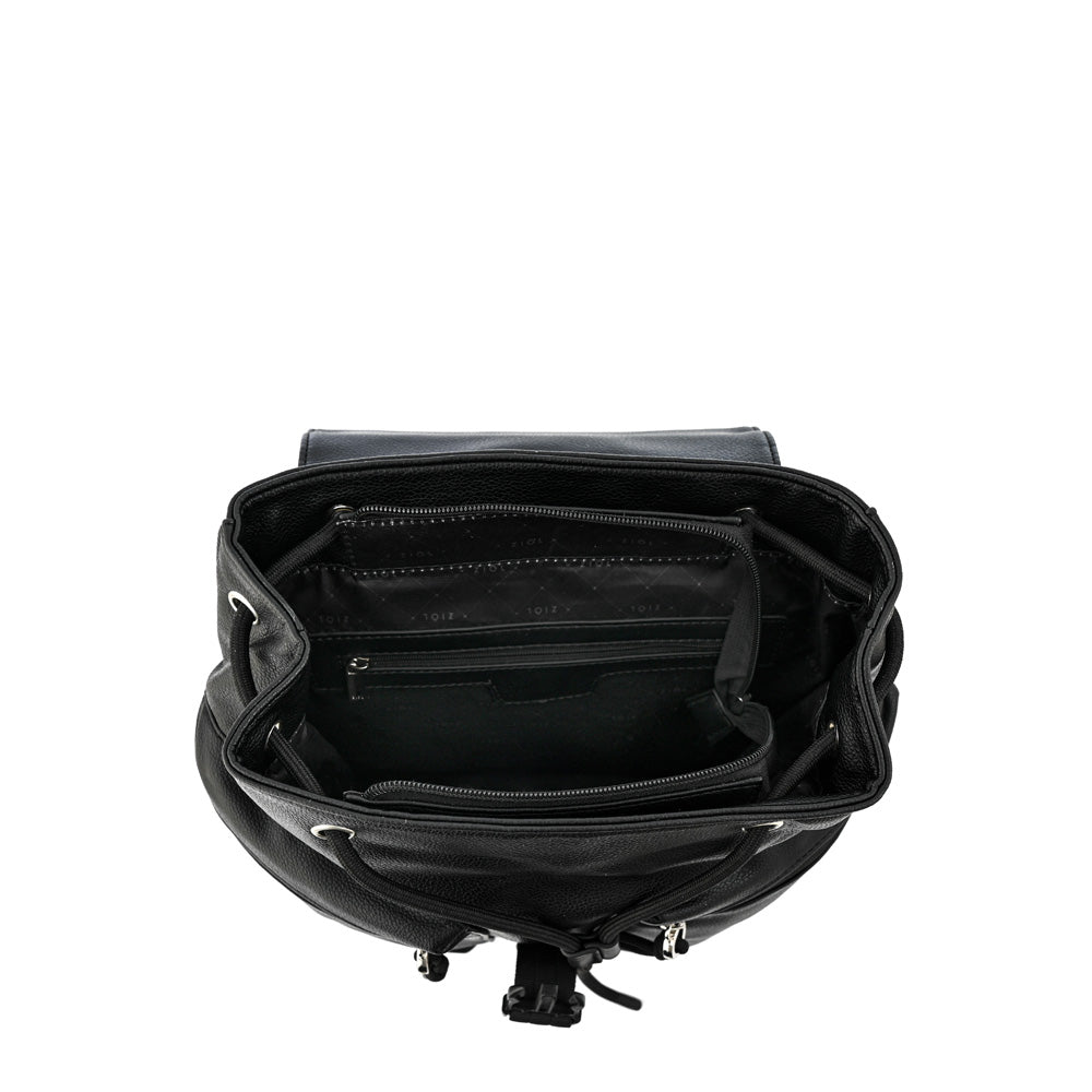 Mochila con tapa elvas mediana negro especial