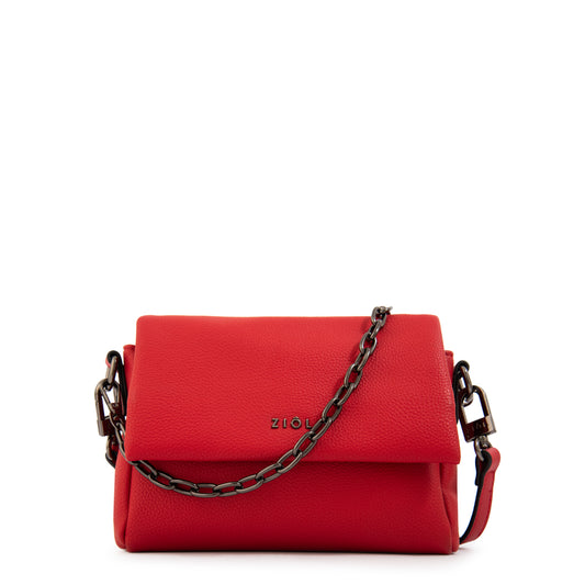 Cartera Bandolera con tapa nydia mediana rojo