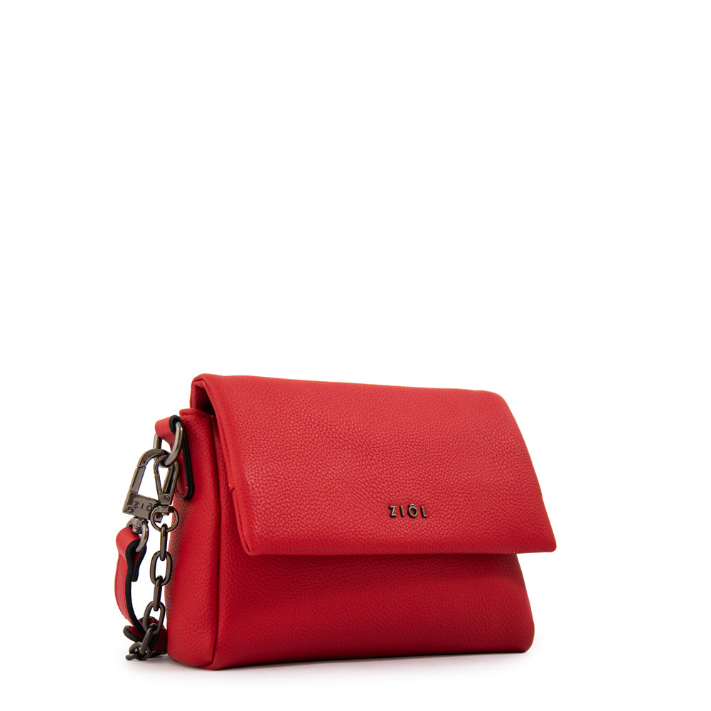 Cartera Bandolera con tapa nydia mediana rojo