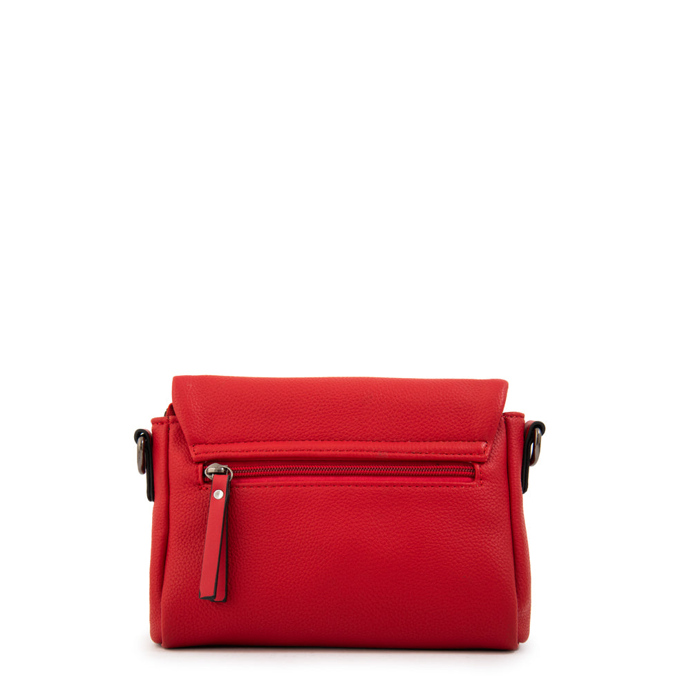 Cartera Bandolera con tapa nydia mediana rojo