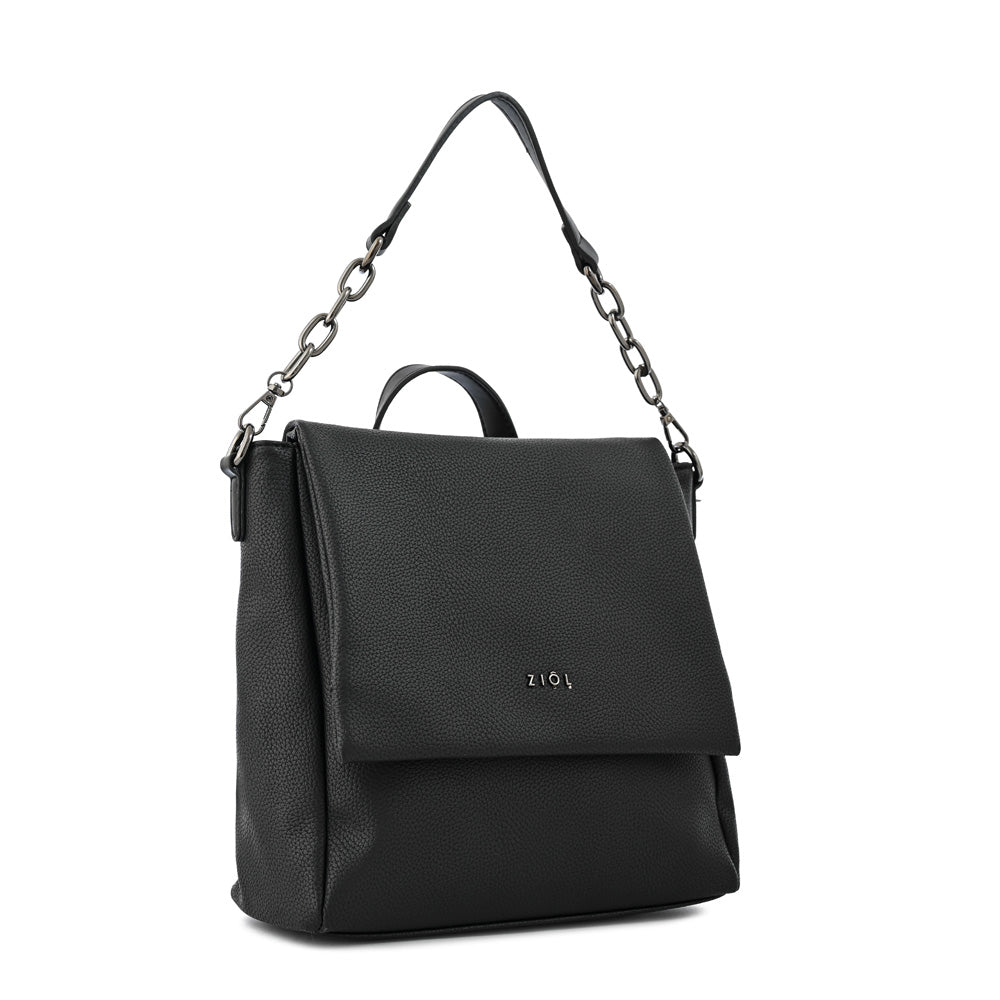 Mochila con tapa nydia pequeña negro