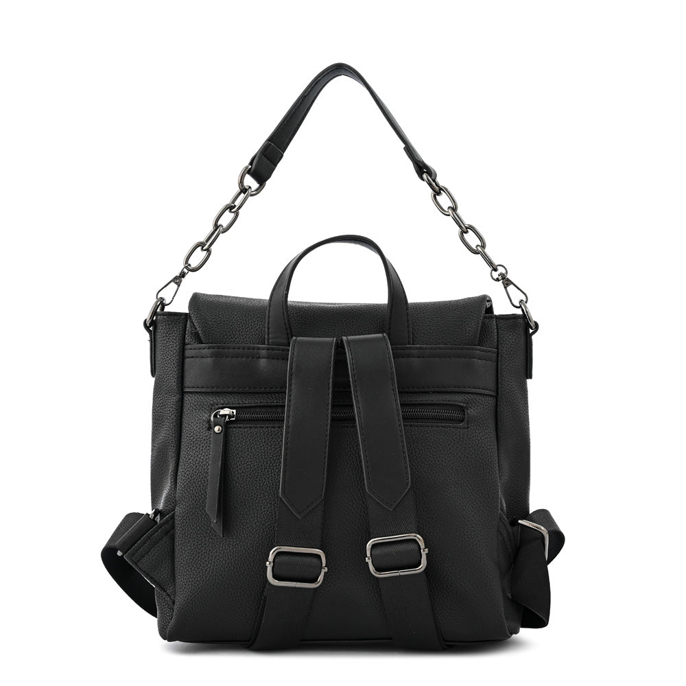 Mochila con tapa nydia pequeña negro
