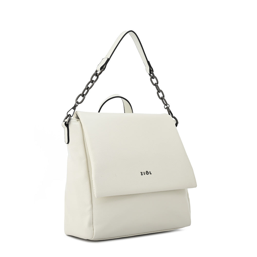 Mochila con tapa nydia pequeña blanco