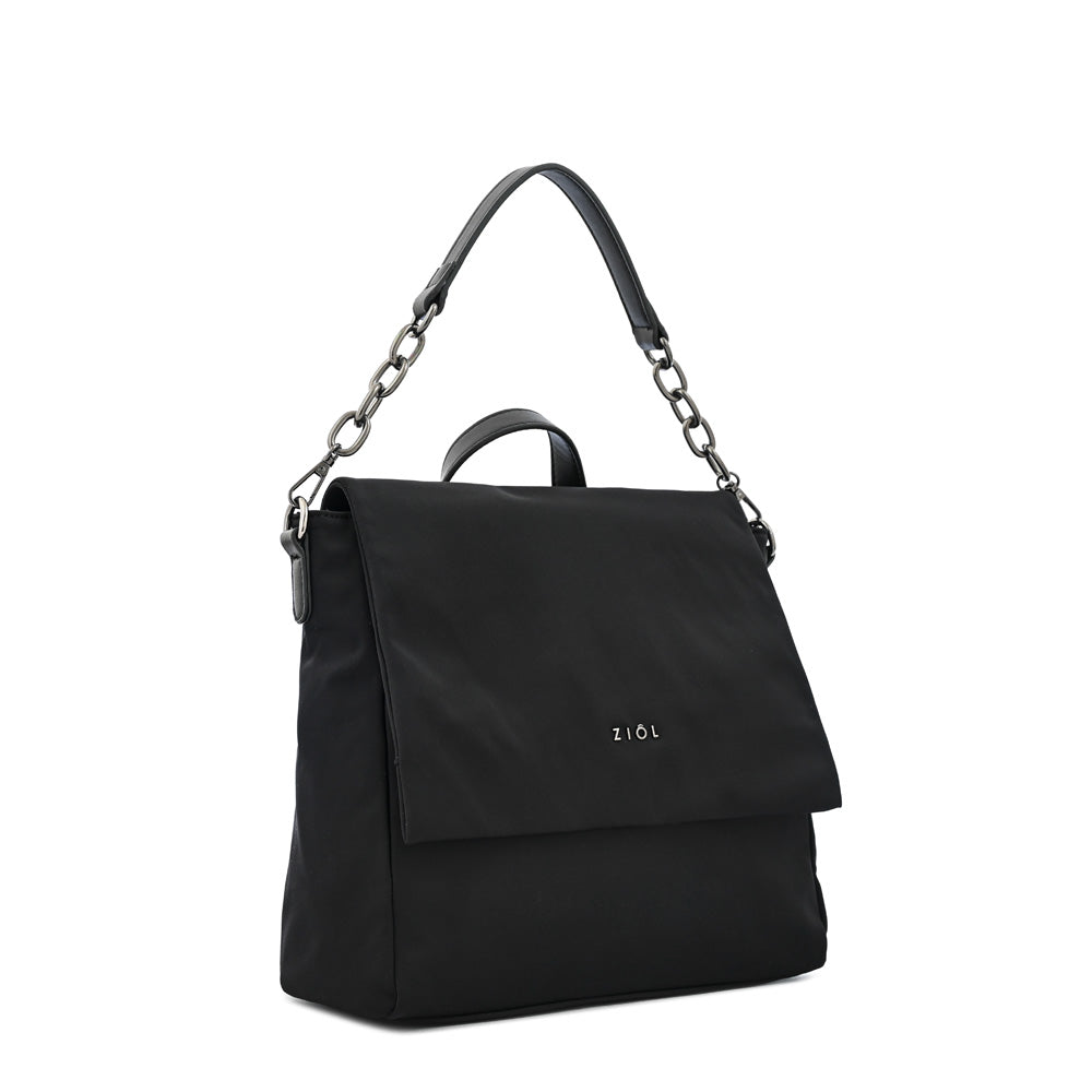 Mochila con tapa nydia pequeña negro especial