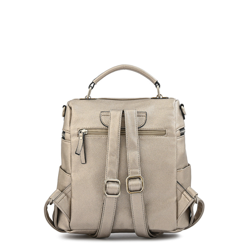 Mochila aoka mediana plateado oscuro