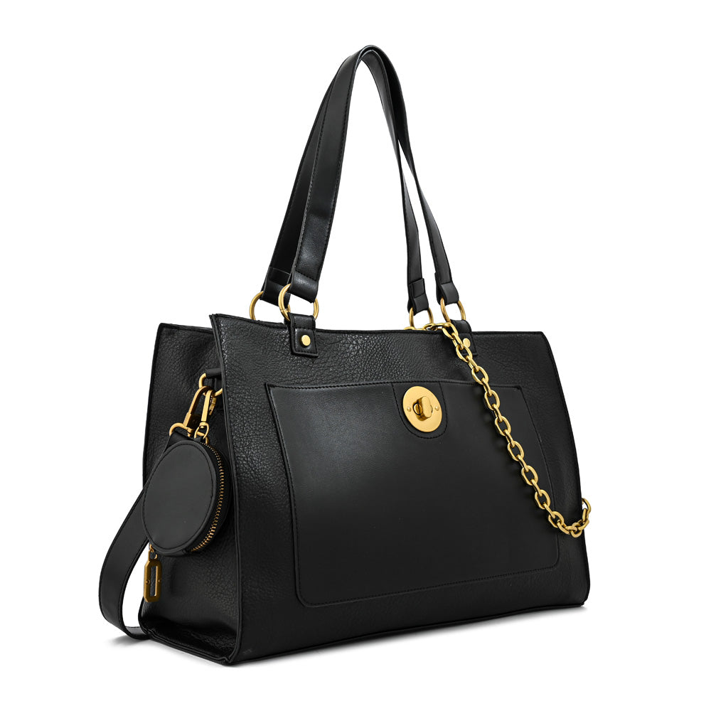 Cartera tote porta notebook nina grande negro