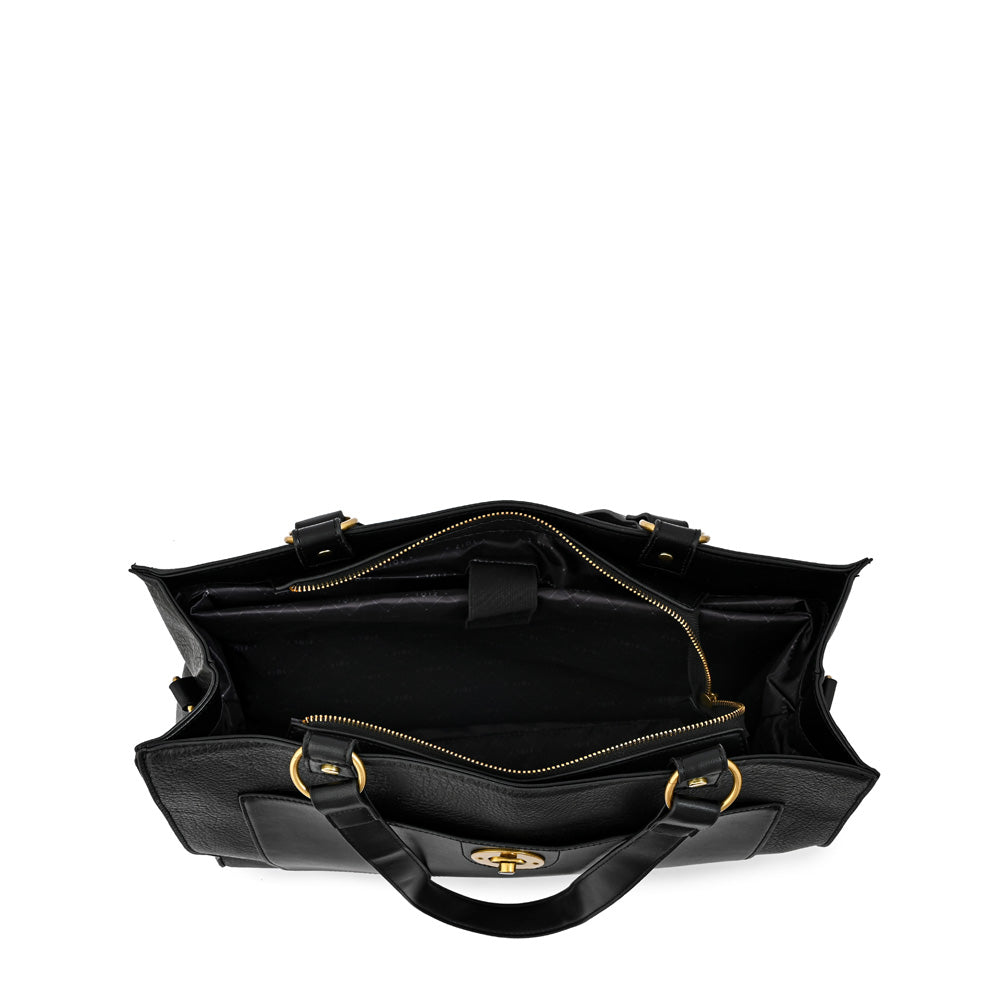 Cartera tote porta notebook nina grande negro