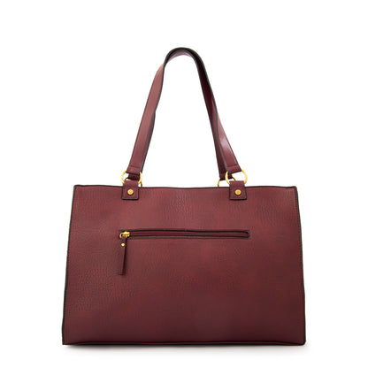 Cartera tote porta notebook nina burdeo