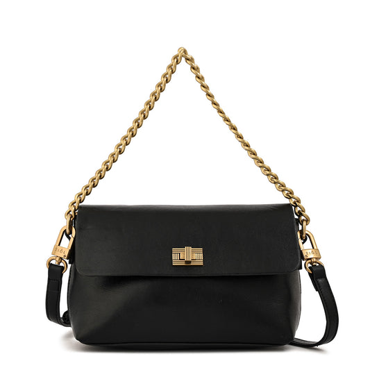 Cartera bandolera con tapa pequeña dorotea negro