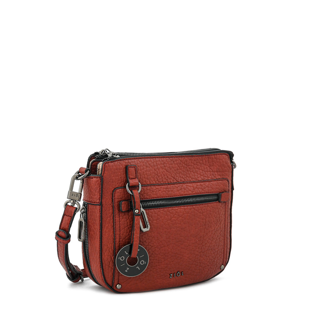 Cartera bandolera dolly mediana rojo oscuro