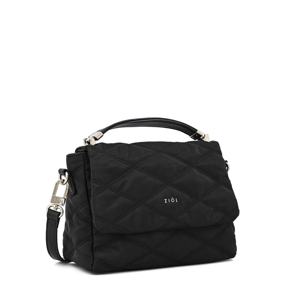 Cartera bandolera con tapa elvira pequeña negro