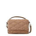 Cartera bandolera con tapa elvira pequeña beige oscuro