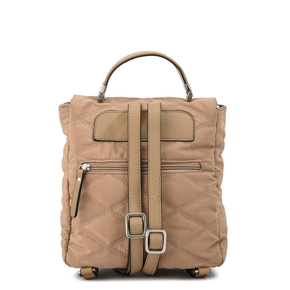 Mochila con tapa elvira mediana beige oscuro