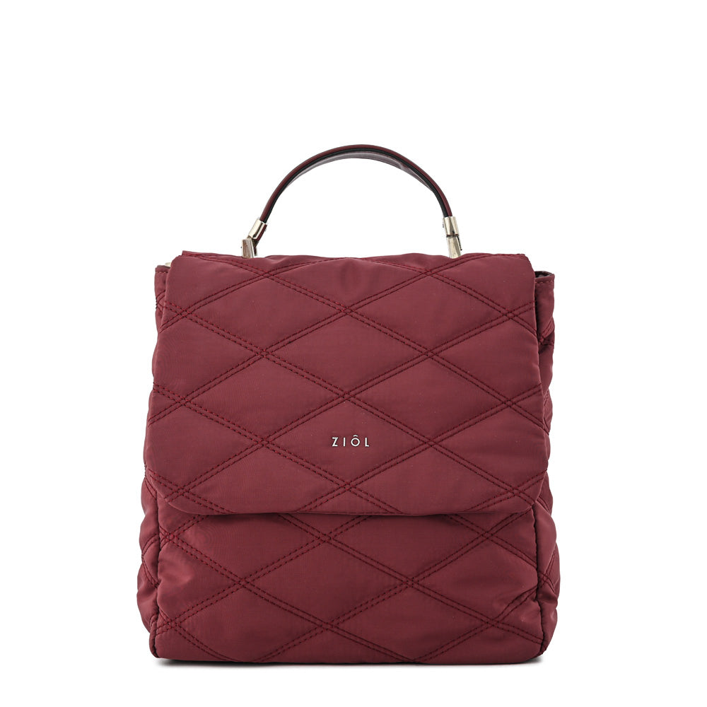 Mochila con tapa elvira mediana burdeo