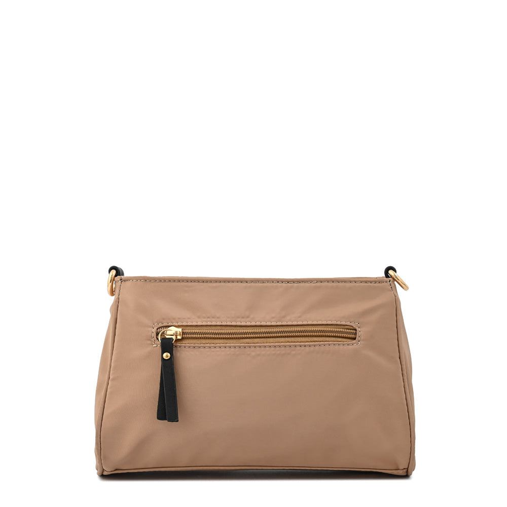 Cartera bandolera nellie pequeña beige oscuro