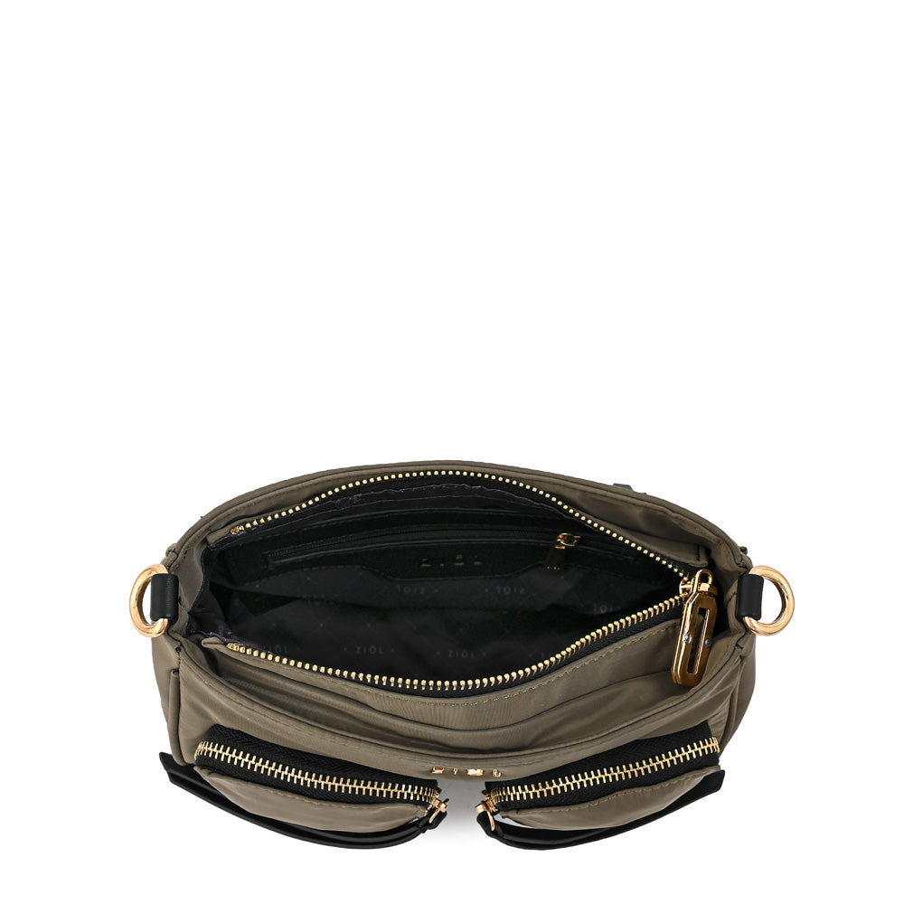 Cartera bandolera nellie pequeña verde oliva