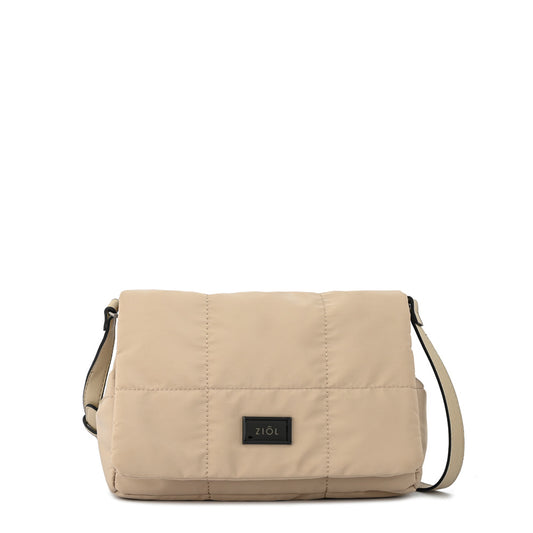 Cartera bandolera con tapa mediana tanya beige