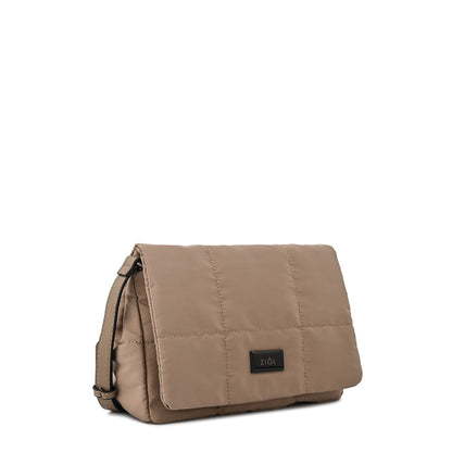 Cartera bandolera con tapa mediana tanya taupe