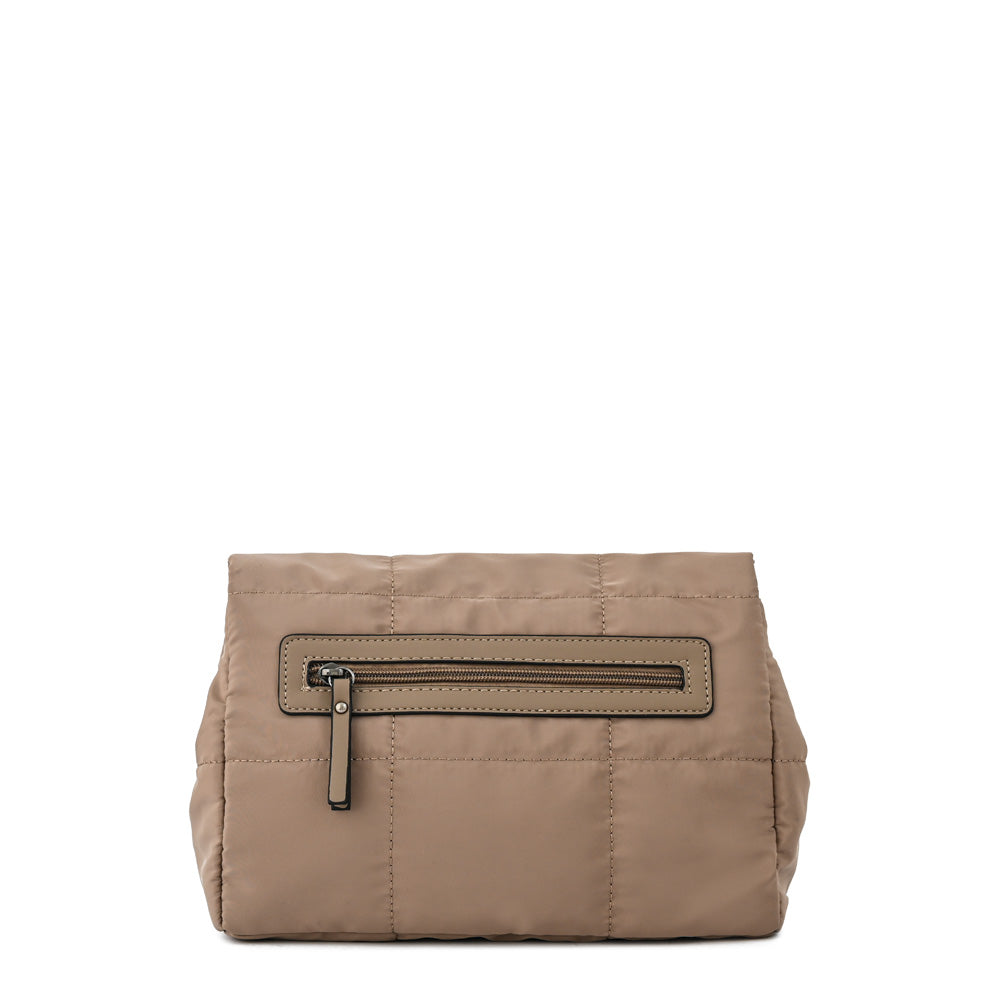 Cartera bandolera con tapa mediana tanya taupe