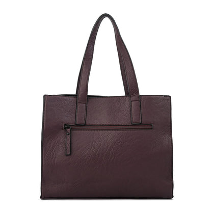 Cartera tote tres divisiones mediana nicki café oscuro