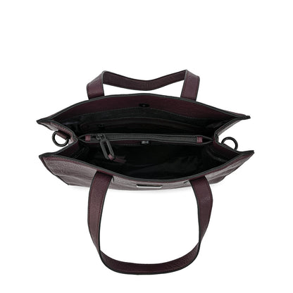 Cartera tote tres divisiones mediana nicki café oscuro