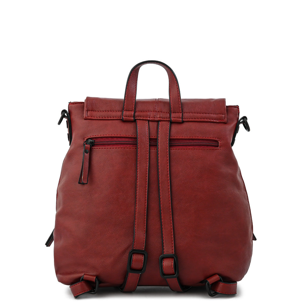 Mochila mediana ema rojo oscuro