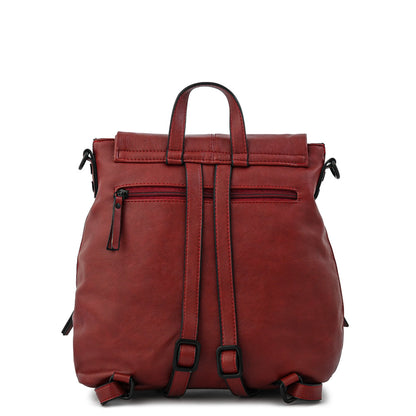 Mochila mediana ema rojo oscuro