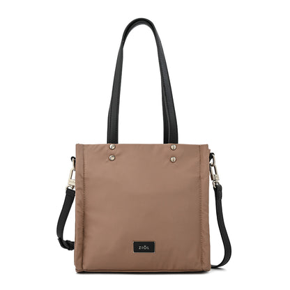 Cartera tote tres divisiones lisette beige oscuro