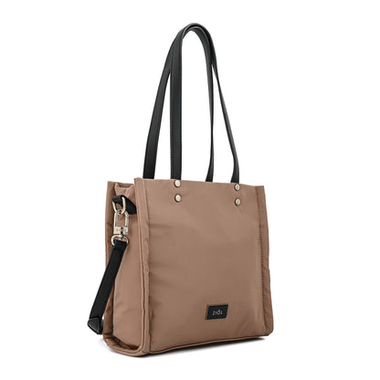 Cartera tote tres divisiones lisette beige oscuro
