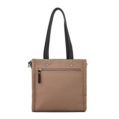 Cartera tote tres divisiones lisette beige oscuro