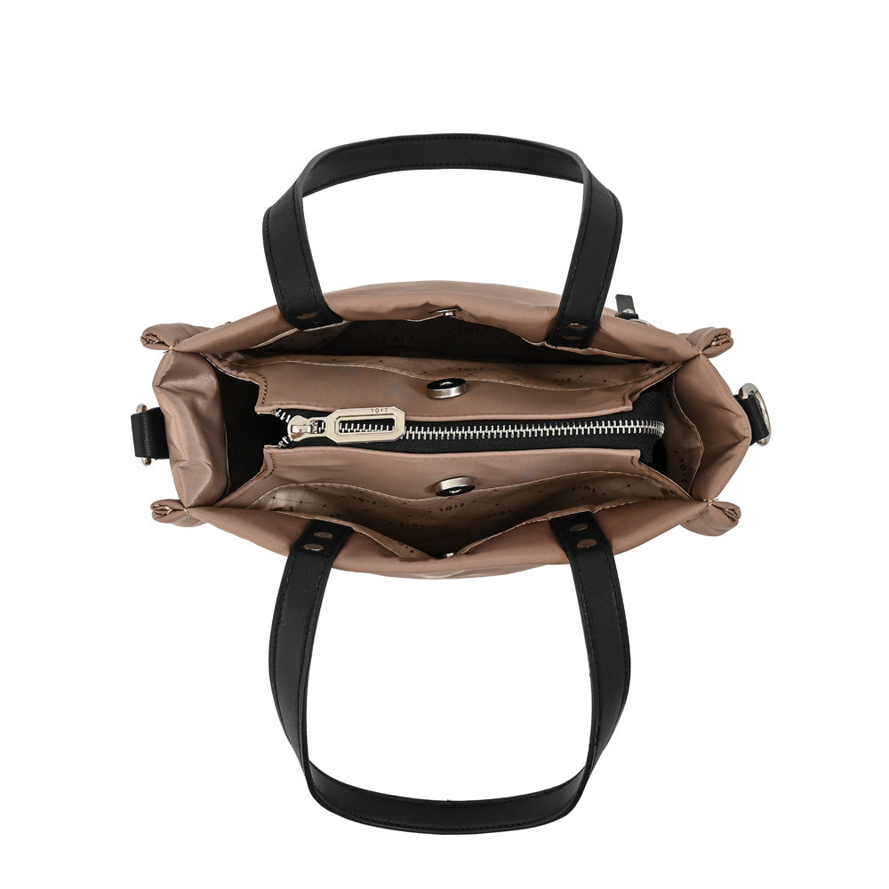 Cartera tote tres divisiones lisette beige oscuro