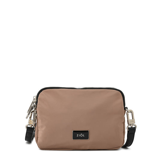 Cartera bandolera mediana lisette beige oscuro