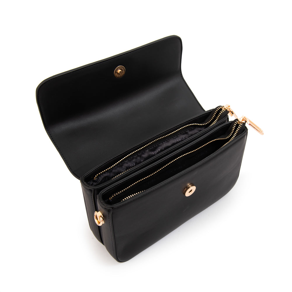 Cartera Bandolera con tapa sofy pequeña negro