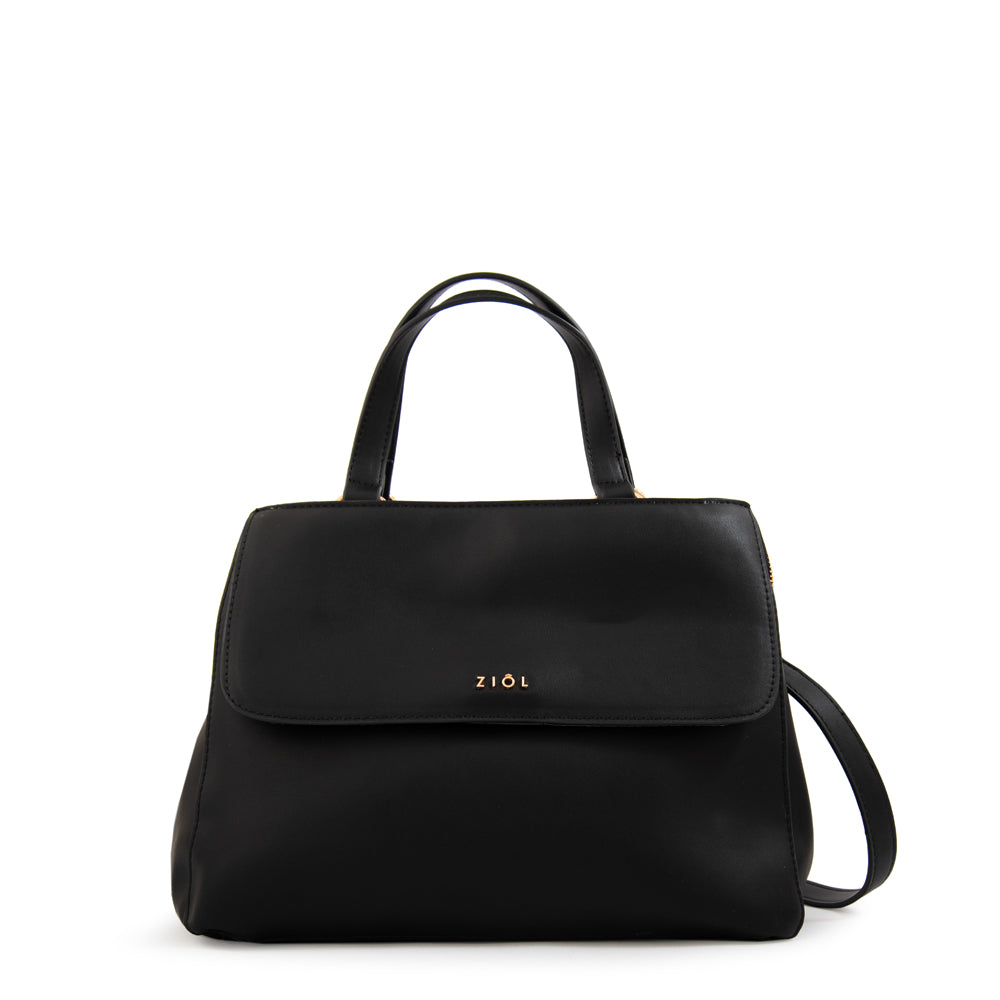 Cartera tote con tapa sofy mediana negro