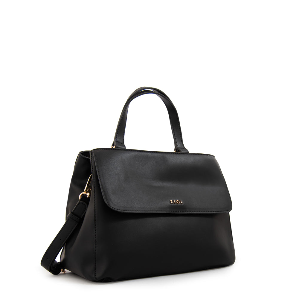 Cartera tote con tapa sofy mediana negro