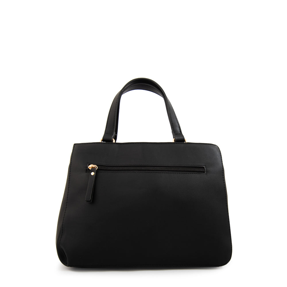 Cartera tote con tapa sofy mediana negro