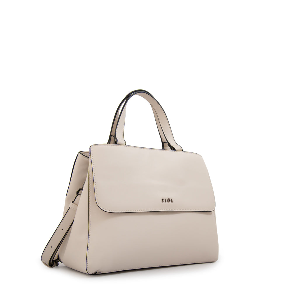 Cartera tote con tapa sofy mediana blanco