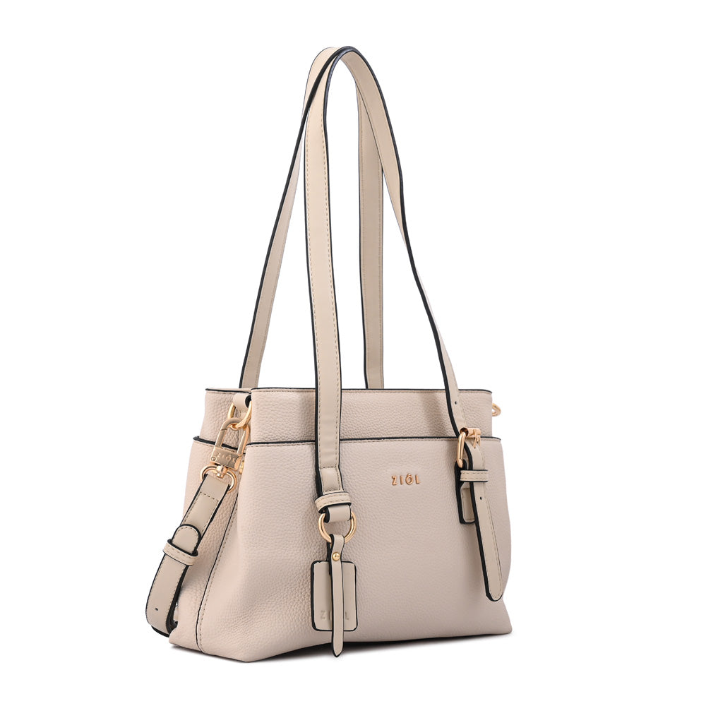 Cartera Bandolera ludovica mediana blanco crudo