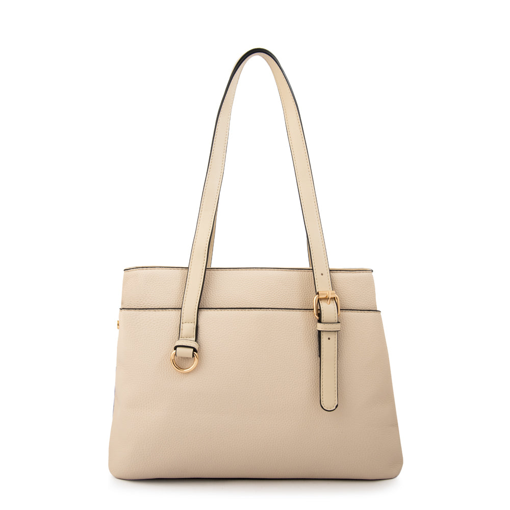 Cartera tote ludovica mediana blanco crudo