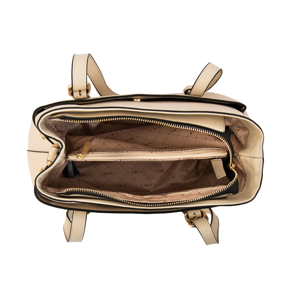 Cartera tote ludovica mediana blanco crudo