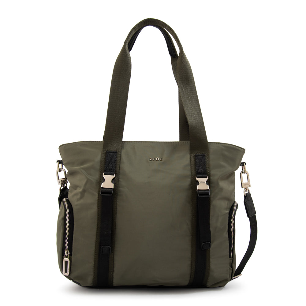 Cartera tote claudin grande verde oliva