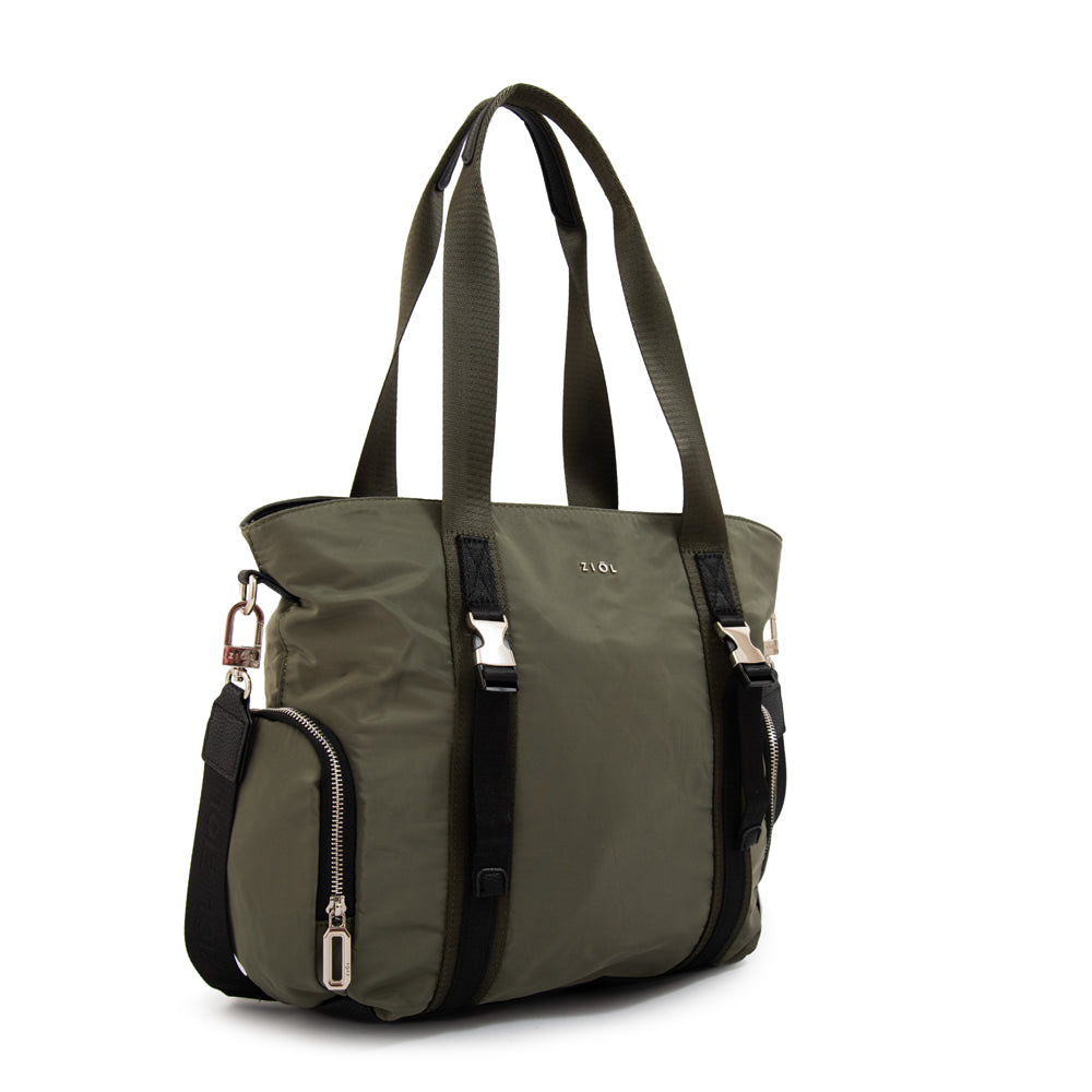 Cartera tote claudin grande verde oliva