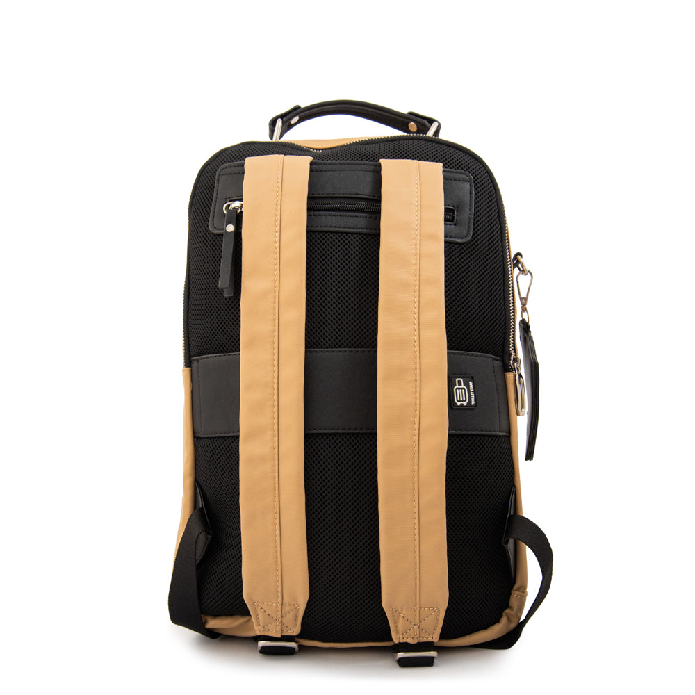 Mochila porta notebook megan grande beige oscuro