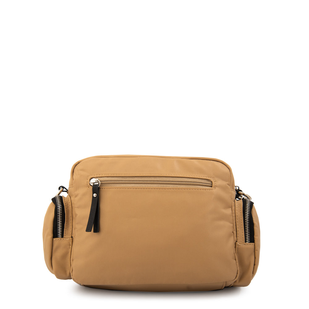 Cartera bandolera megan pequeña beige oscuro