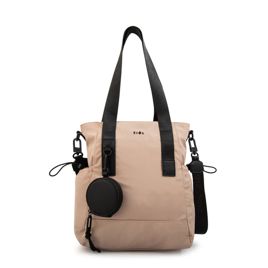 Cartera tote kayla grande beige oscuro