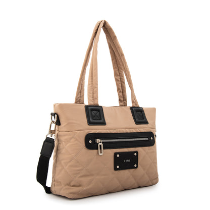 Cartera tote porta notebook adela mediana beige oscuro