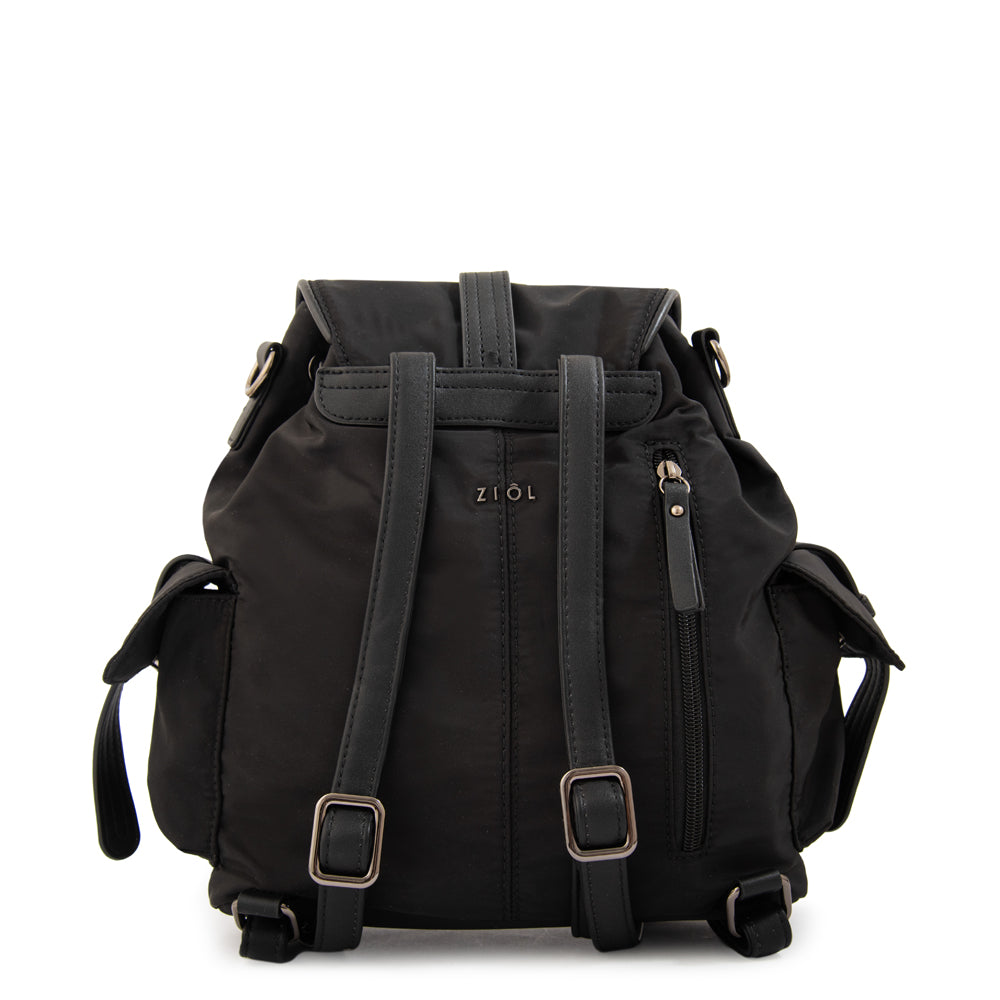 Mochila con tapa ximena negro